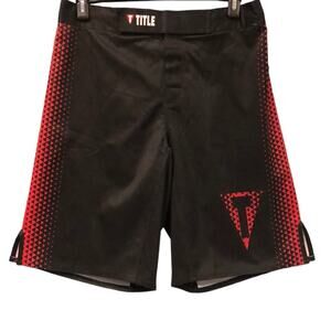 TITLE Boxing Elite Series satin Fight Shorts red/black men’s size L‎